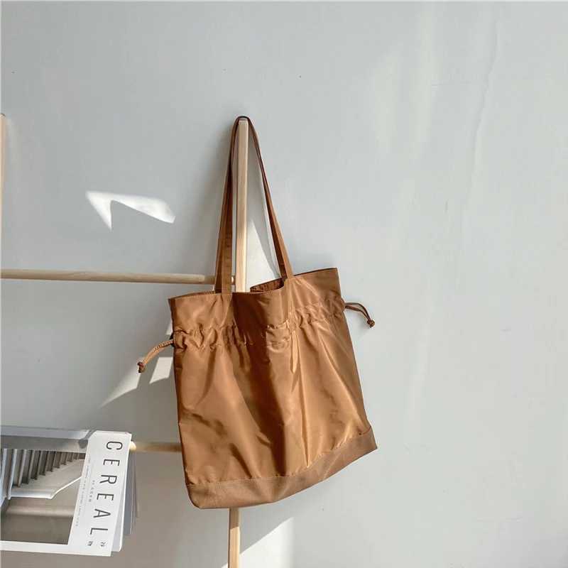 Patchwork Women Canvas Shoulder Bags Large Capacity Ruched Design Cloth Handbag Tote Big Eco Shopping Bag For Girls