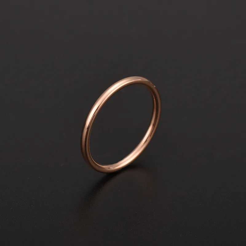 316 Stainless Steel Rounded Thin Rings Women Girls Small Circle Ring Jewelry 1.5mm Rose Gold Silver Color Size 4 5 6 7 8 9 10 11 S250716