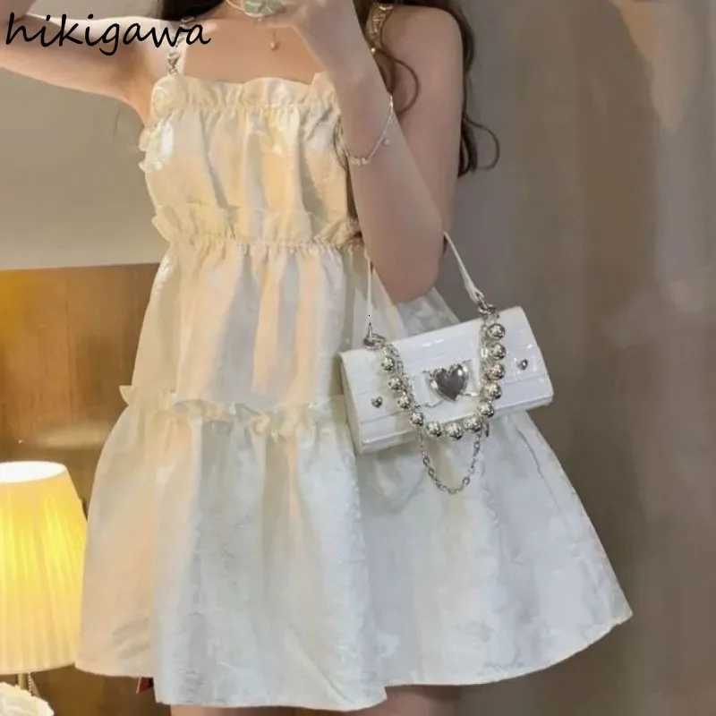 2025 Sweet Dress for Women Fashion Summer Sling Robe Femme A-line Tunic Floral Loose Ruffles Cute Dresses R250716