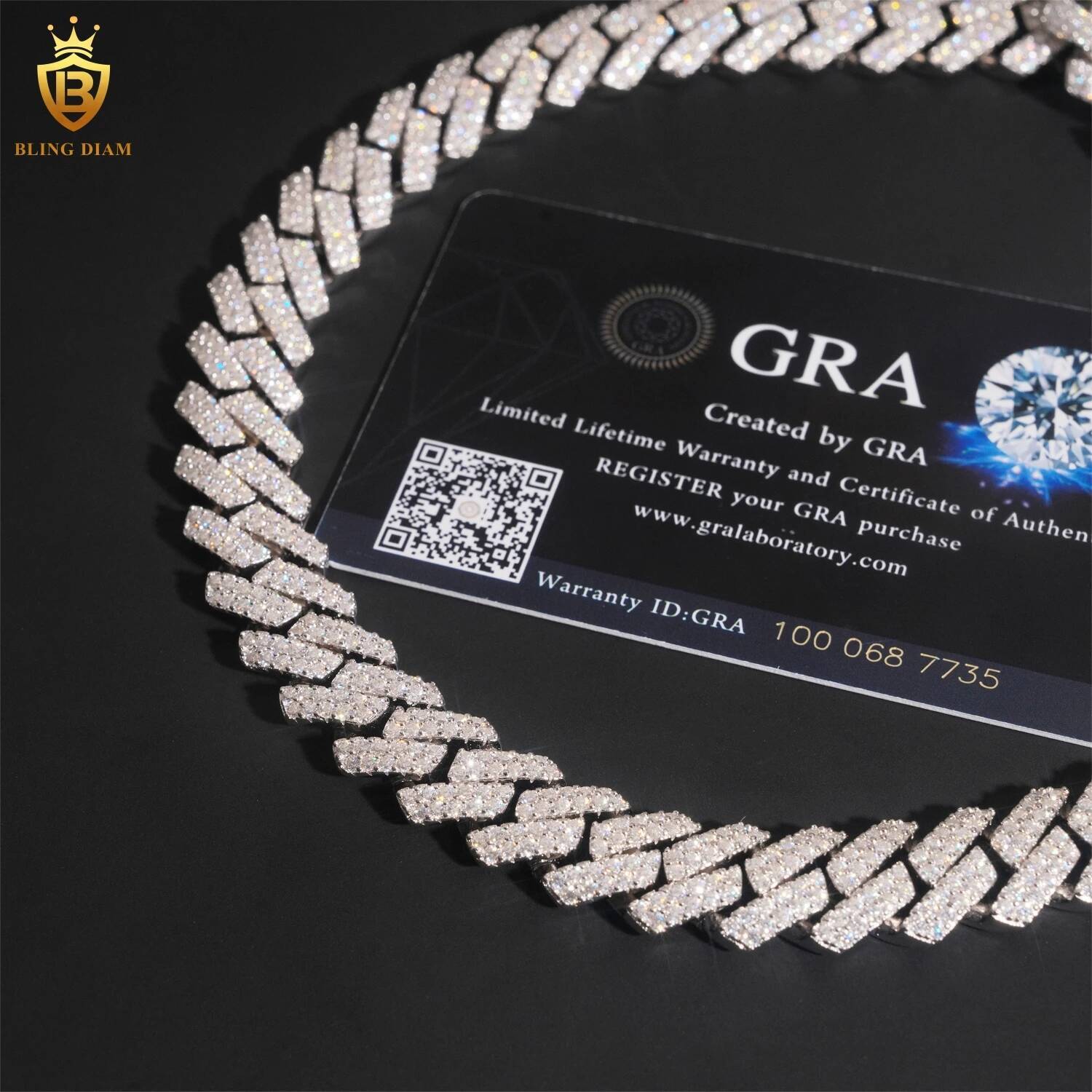 Hip Hop Jewelry 925 Sterling Silver 13mm 2 Rows Iced Out VVS Moissanite Diamond Miami Cuban Necklace