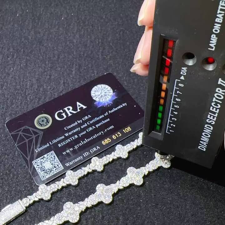 Moissanite Cuban Link Bracelet 925 Silver Iced Out VVS Lab Diamond Tennis Chain Jewelry Gift for Men Women Custom Design