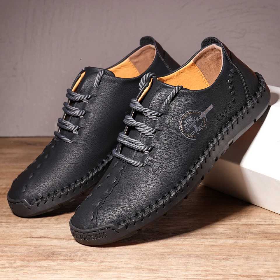 Handmade Leather Casual Men Shoes Design Sneakers Men Comfortable Leather Men Loafers Hot Sale Moccasins Driving Shoes Plus Size W250716