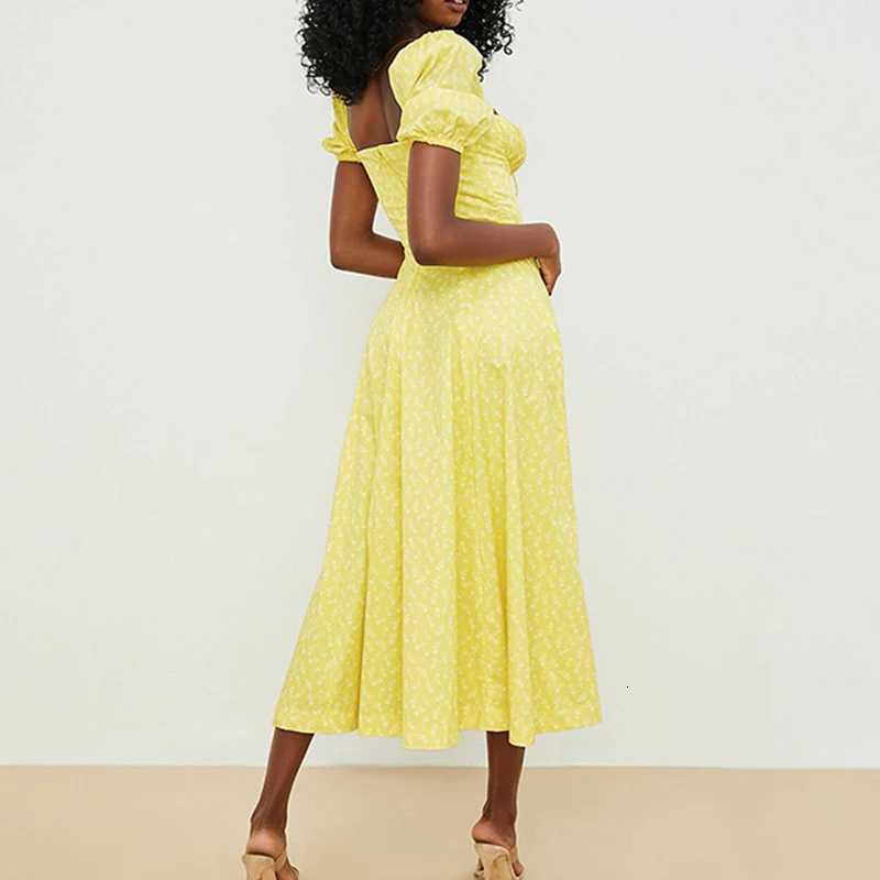 2024 New Small Fresh Floral Slim Fit Slit European and American Womens Clothing European and American Camisole Dress R250716