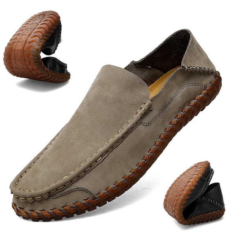 Loafers Men Handmade Leather Loafer Casual Driving Flats Slip-on Shoes Luxury Comfy Moccasins Loafers Shoes Comfortable W250716
