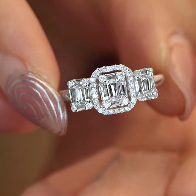 Choucong Brand Wedding Rings Luxury Jewelry 925 Sterling Silver T Princess Cut White Topaz CZ Diamond Gemstones Party Eternity Engagement Band Ring Gi