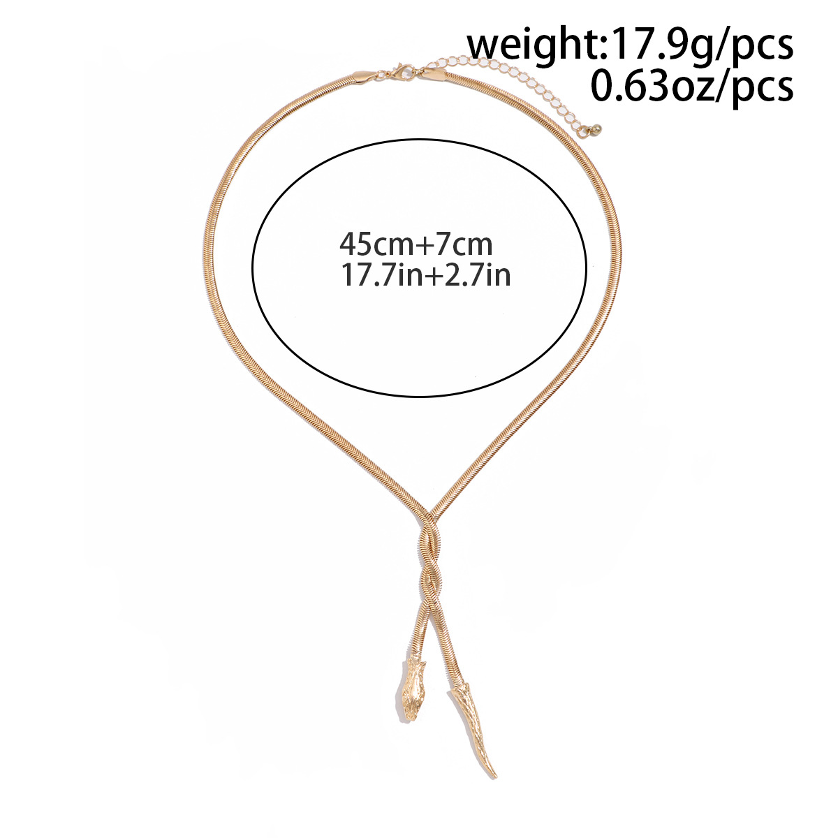 European and American Ornaments Unisex New Snake Head and Tail Serpentine Chain with Individual Alloy Necklace Ornament