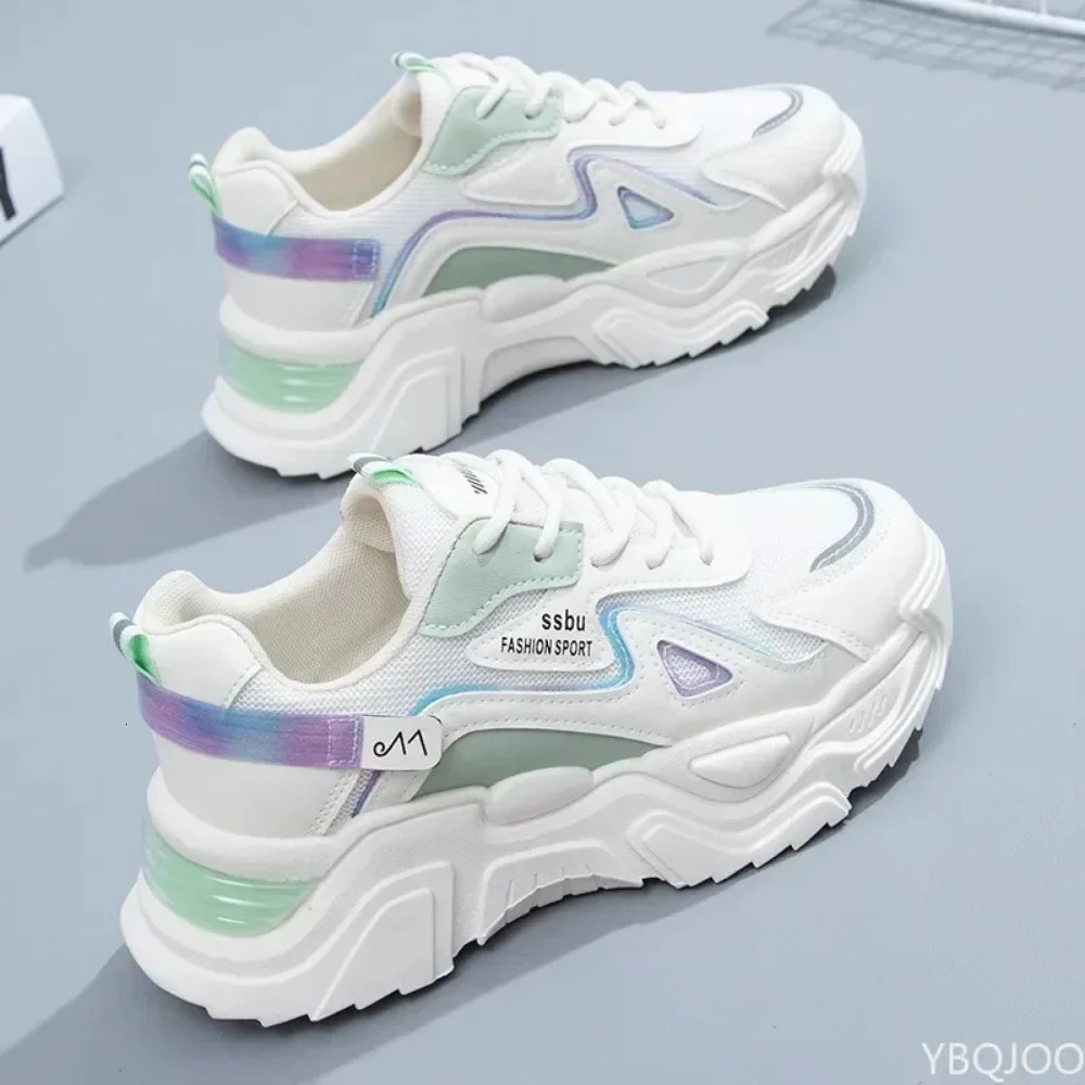 Sneakers Women Platform Flat Shoes Woman Shoes Green Casual Trainers Ladies Chunky Sneakers Women Shoes 250712