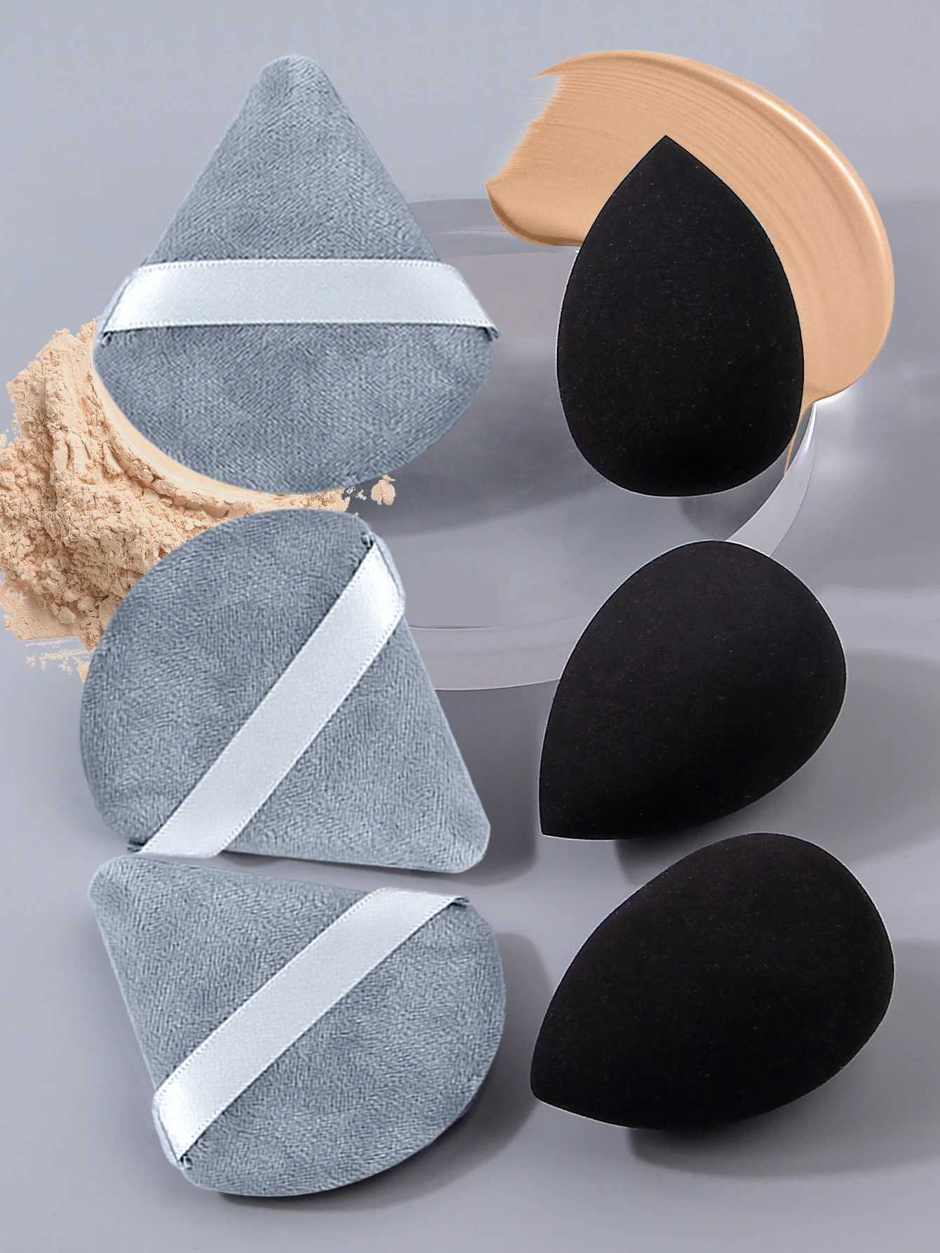 19Pcs Vegan Makeup Brush Sponge Kit /Travel - Pro Synthetic Brushes 3 Dual Blenders Puffs 6-in-1 Gift Set XJ2500716