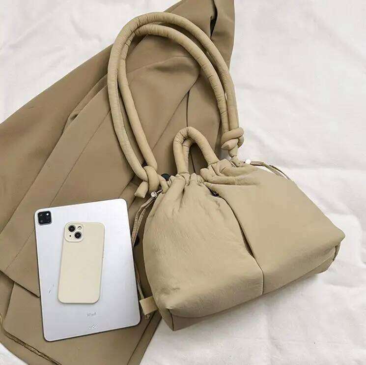 Casual Nylon Padded Tote Bag Designer Soft Puffer Women Shoulder Crossbody Bags Simple Vintage Large Capacity Handbags 2023