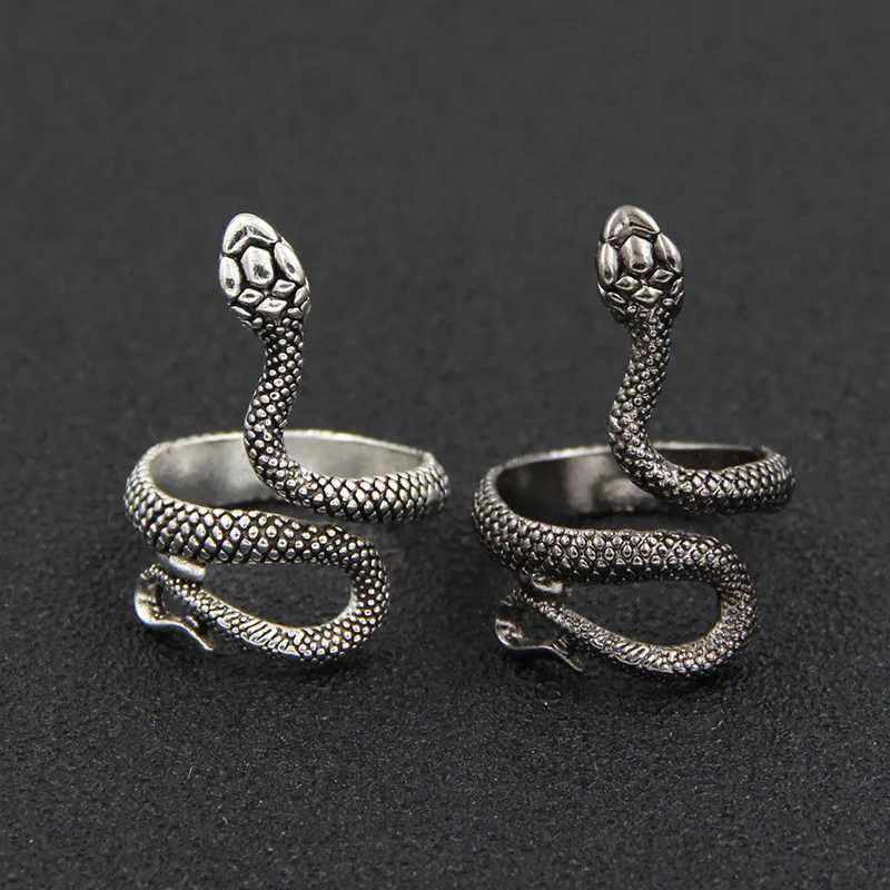 Fashion Retro Exaggerated Spirit Snake Ring Punk Adjustable Opening Snake-shaped Student Index Finger Ring Trend Jewelry S250716