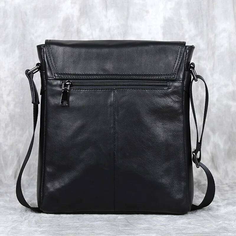 New Genuine Men's Shoulder First Layer Leather Vertical Crossbody Bag Casual Versatile Backpack
