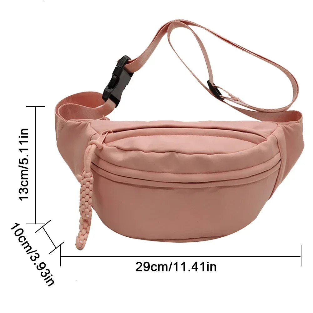 Chest Banana Bag for Women Sling Crossbody Waist Pack Canvas Running Waist Bag Casual Fanny Packs Sport Half Moon Belt Bag 250714