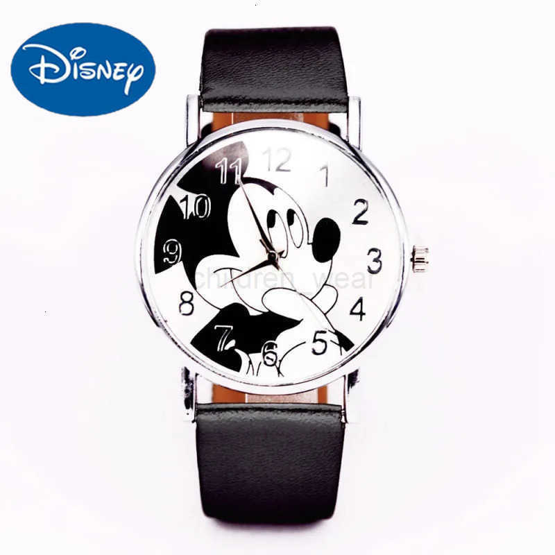 Disney Mickey Mouse Watches Boys Girls Kids Cartoon Watches Cute Schoolboy Gifts PU Belt Quartz Watches W20250716