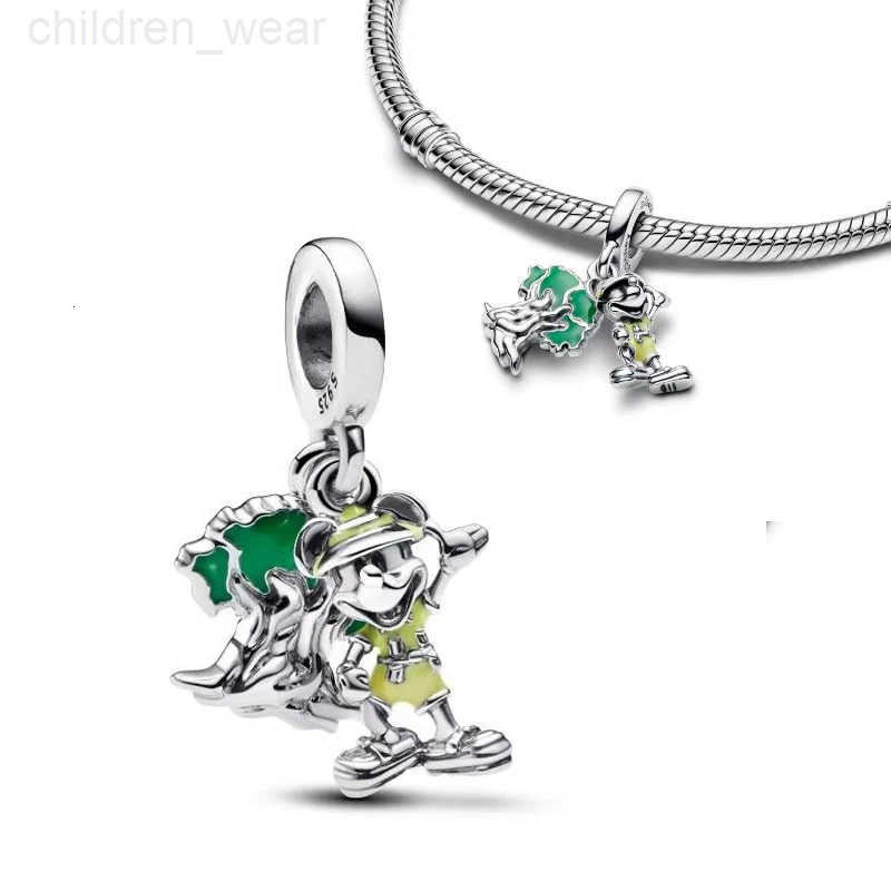 Disney 925 Sterling Silver Diy Charm Fit Original Pendant Mickey Mienie Bracelet Clip Safety Chain Charm Beads Love Gift W20250716