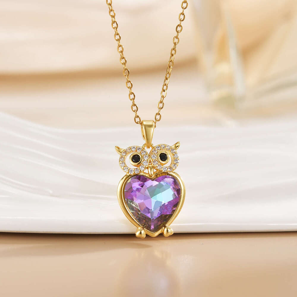 New INS Style Cute Owl Pendant Necklace For Women, Niche Light Personality Collarbone Chain Efe