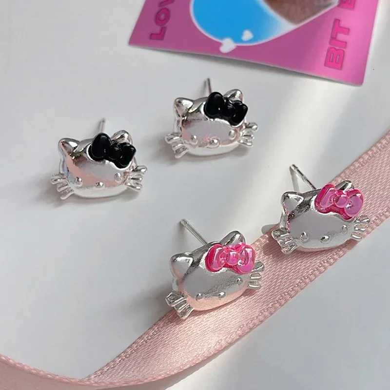 Sanrio Hello Kitty Earrings Charm Anime Kt Cat Cute Cartoon Stud Earrings for Women Sweet Girls Ear Accessories Jewelry Gifts w250716