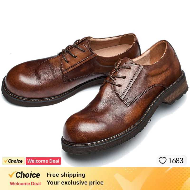 Vintage Mens Genuine Leather Brogues Dress Shoes Luxury Brand Handmade Fashion British Style Autumn Wedding Social Shoes Men W250716