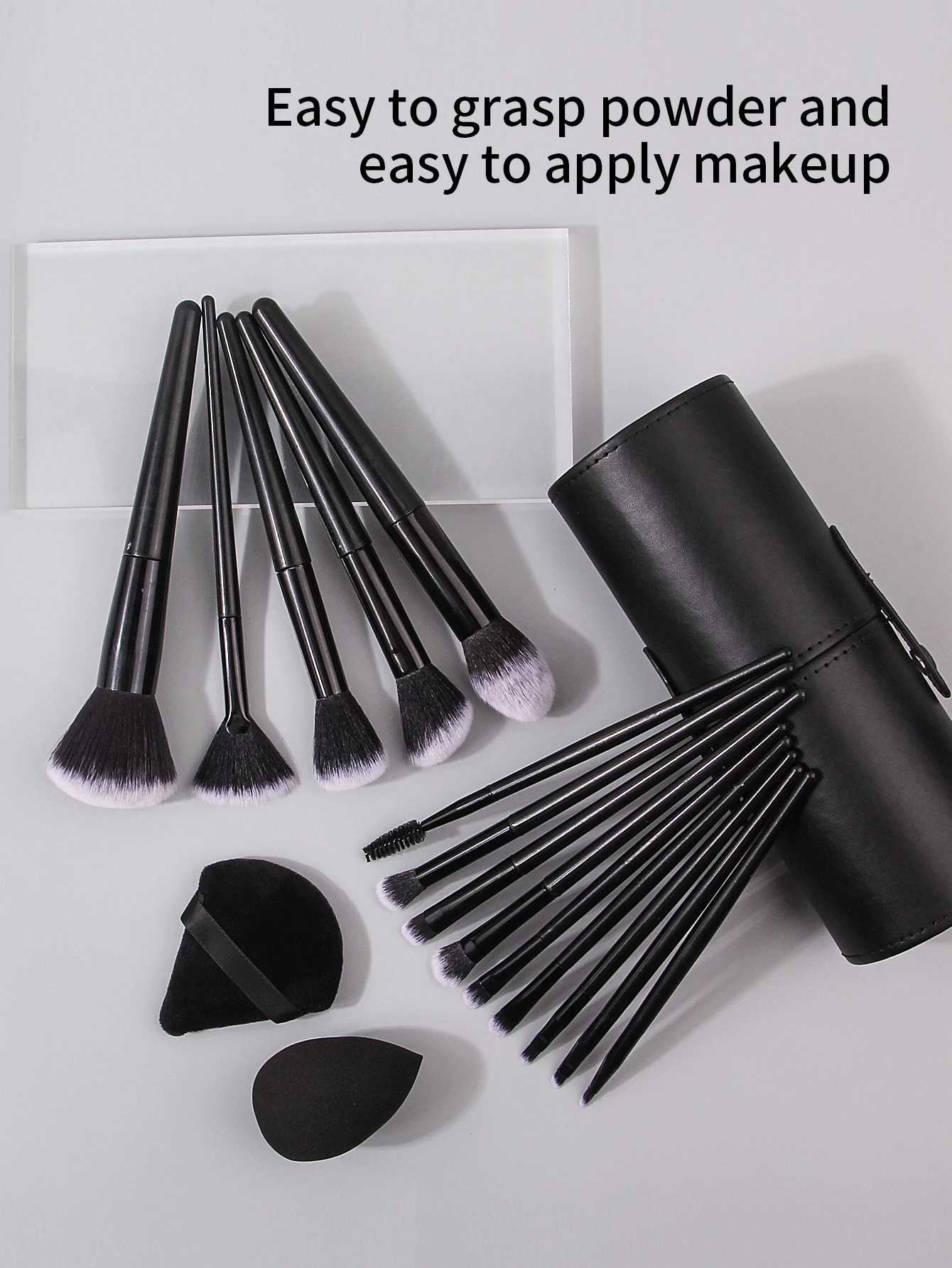 Black Makeup Brush Set Professional Super Soft Detail Brush Blush Brush Foundation Concealer Eyeshadow Brush Women Beauty Tool XJ2500716