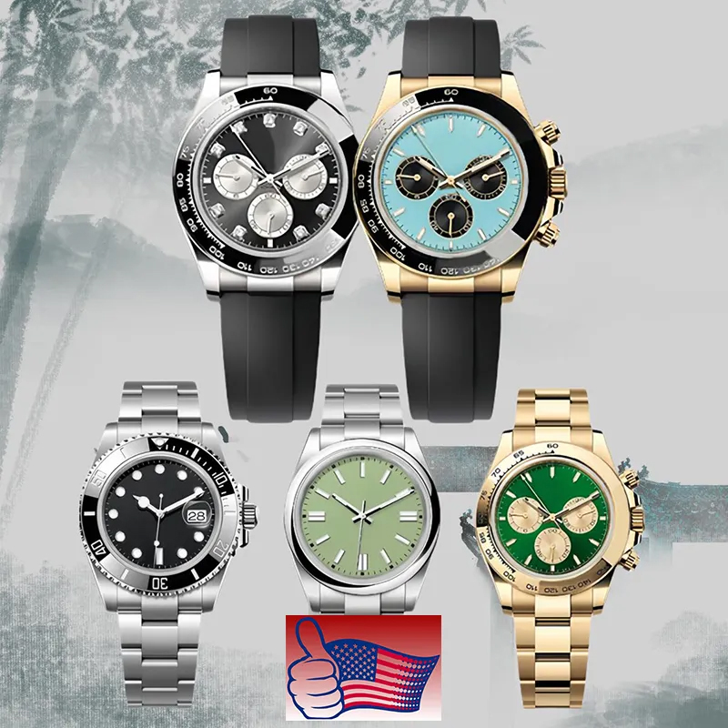 men's automatic mechanical design 40mm watch fashion 904L all stainless steel strap classic swimming night light blue treasure watches Designer watches