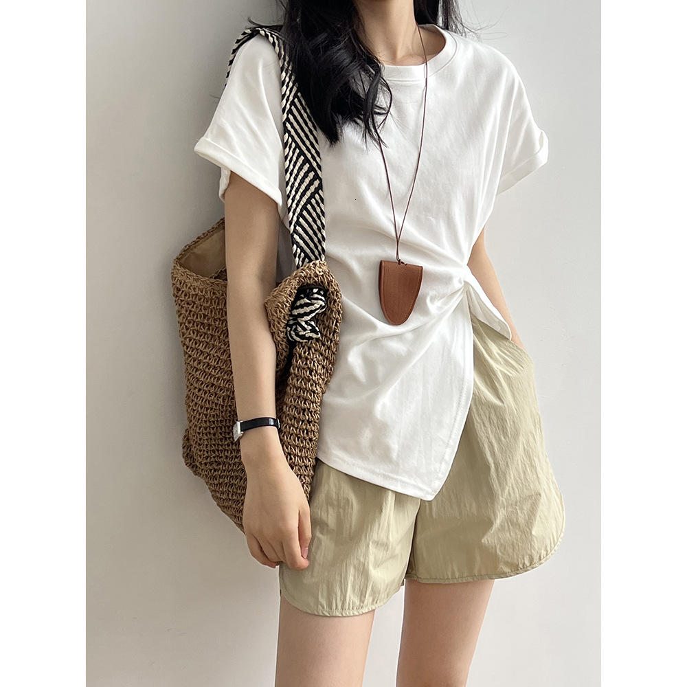 Summer New Women S T Shirt Yanshuang Irregular Round Neck Short Sleeve T Shirt For Women Summer New Design Sense Ruched Waist Top New Designer T Shirt