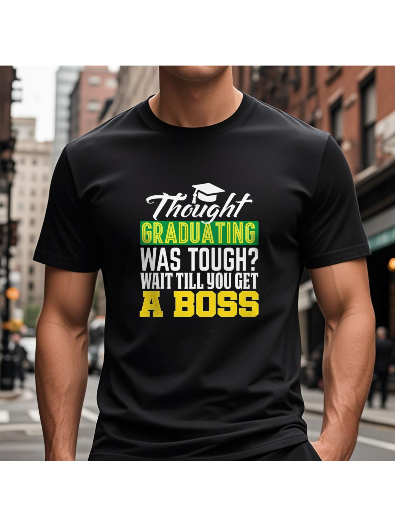 VogueEpoch S-3XL Round collar text 180g Graphics Cotton Adult Short sleeve White Men T Shirts black Wed 19
