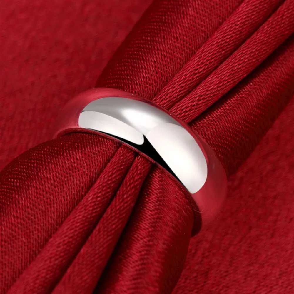 High Quality 925 Sterling Silver Rings Fashion Simple Round Circle Rings For Women Party Jewelry Size 5 6 7 8 9 10 S250716
