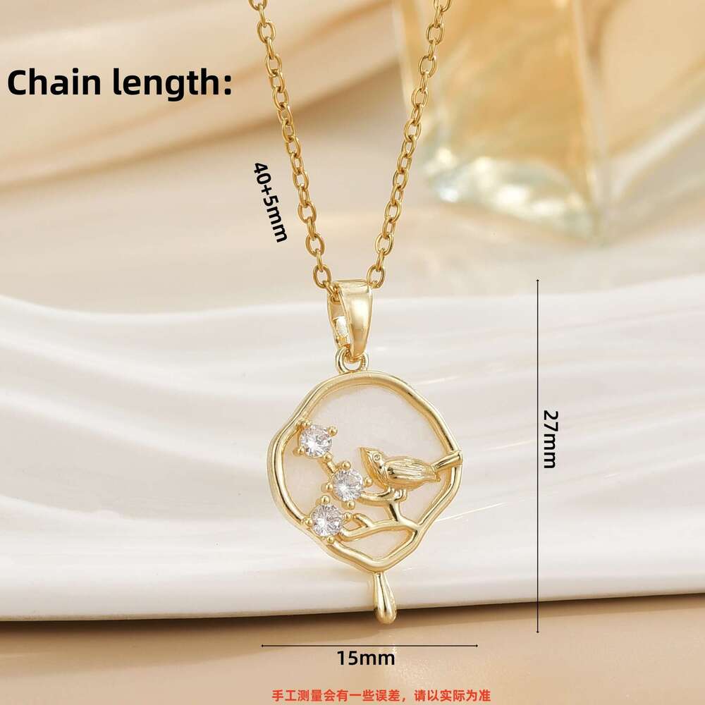 Ins Niche Design Fan-Shaped Necklace For Women, Light , Simple And Versatile Trendy Zircon Collarbone Chain, Tiktok Internet Celebrity 638