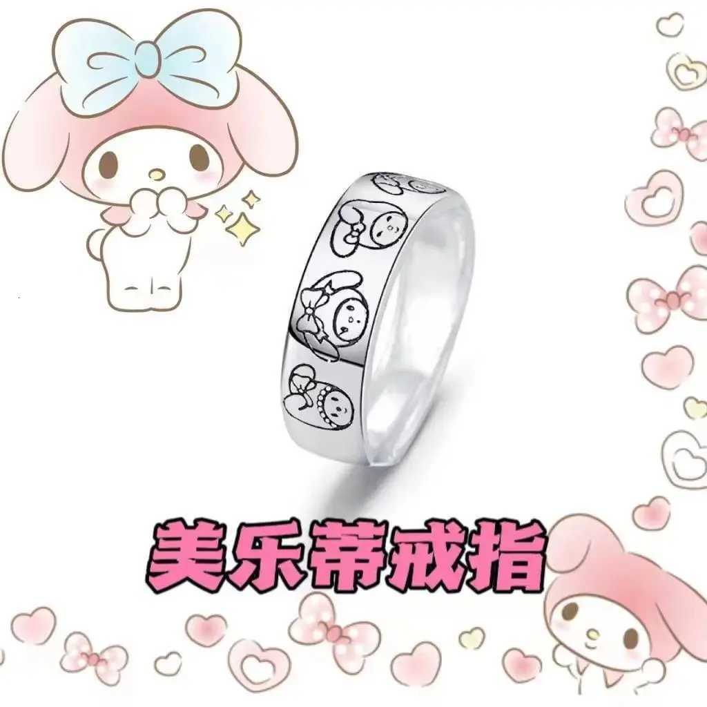 Sanrio inger Adjustable Rings Hello Kitty Ring for Women Anime Figure Melody Kuromi Kawaii Gifts for Girls Women w250716