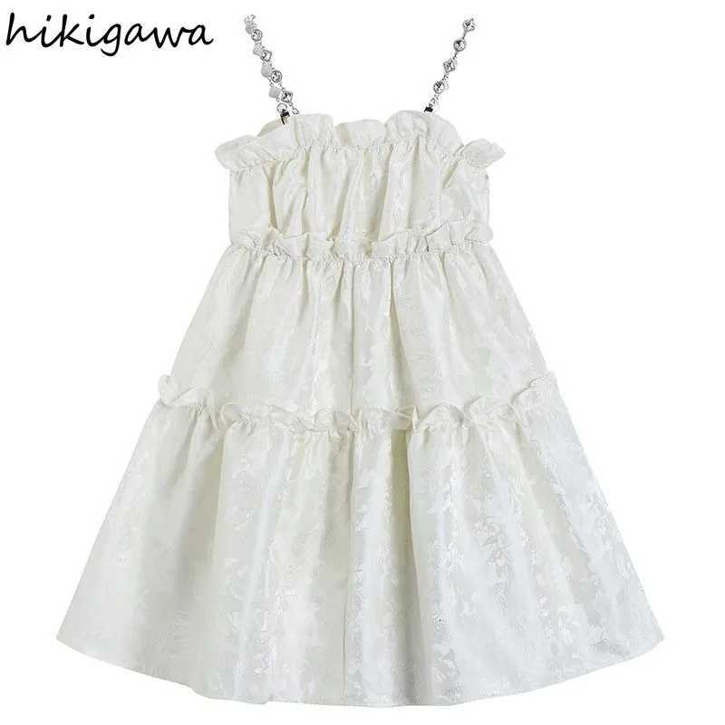 2025 Sweet Dress for Women Fashion Summer Sling Robe Femme A-line Tunic Floral Loose Ruffles Cute Dresses R250716