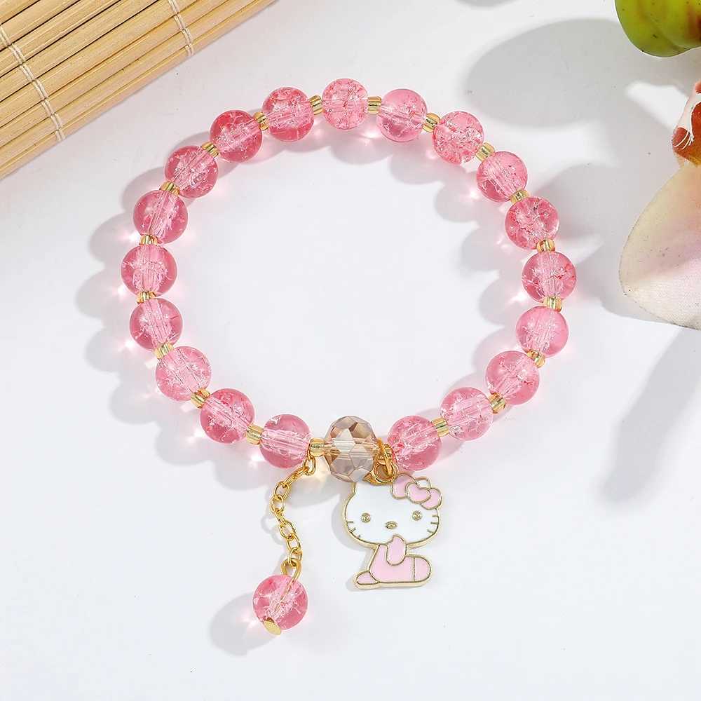 Sanrio Bracelet Y2K Hello Kitty Crystal Beads Charms Bracelets For Girls Jewelry Accessories Couple Friend Giftsw250716