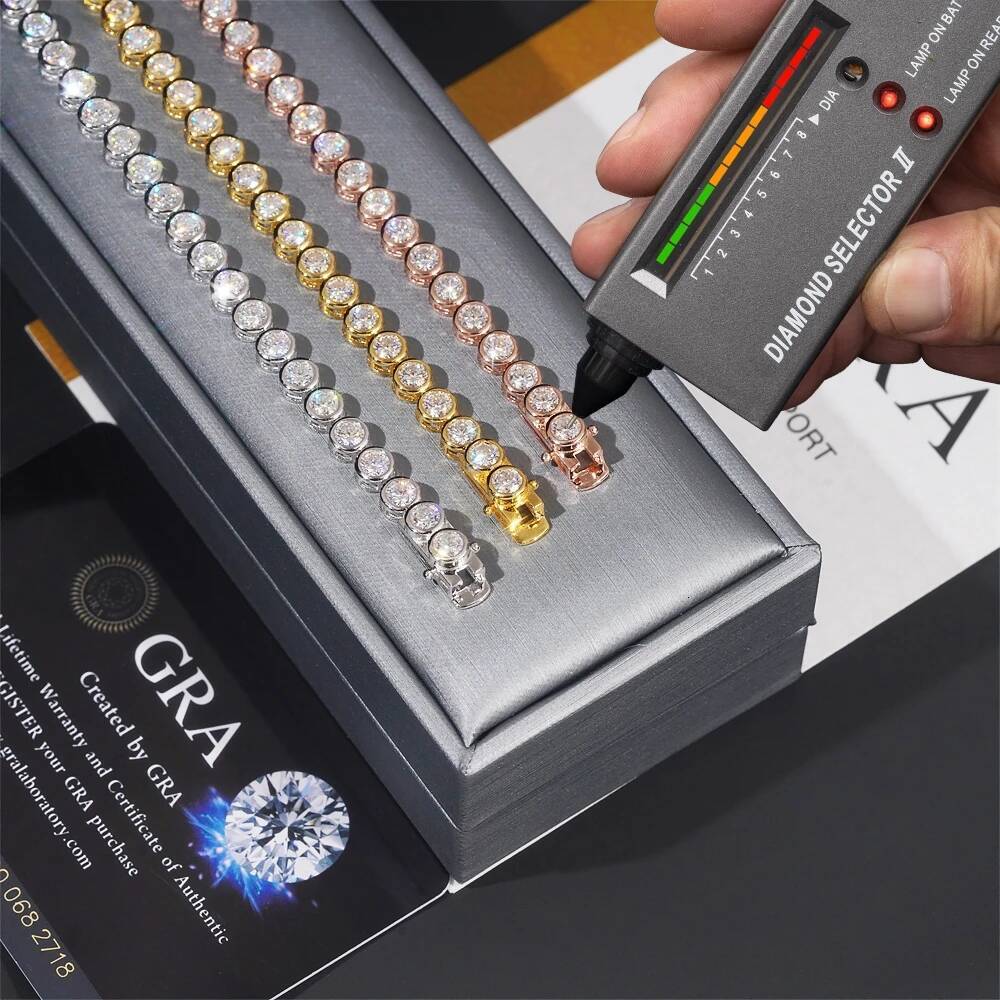 4mm Full Moissanite Tennis Bracelet with GRA for Women Party Fine Jewelry S925 Sterling Silver Diamond Bracelets