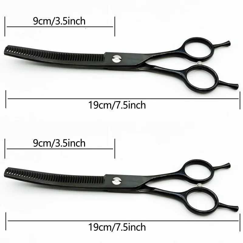 7 inch Dog Curved Grooming Shears Curved Thinning Scissors Stainless Steel Dog Grooming Scissors for Pets W250716
