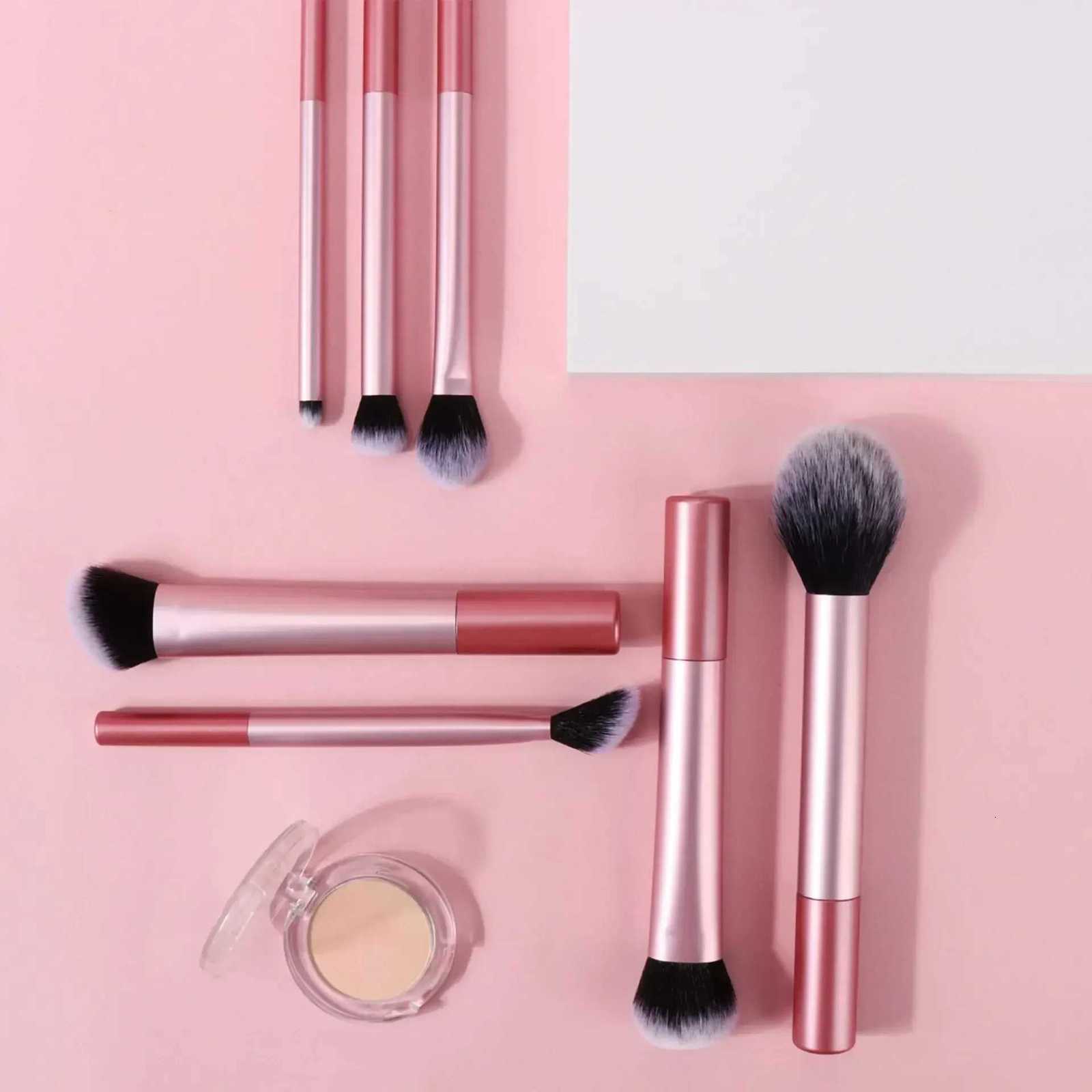 7pcs Pro Makeup Brush Set - Soft Premium Synthetic Hair Cruelty-Free Easy to Clean Foundation Blush Eyeshadow Cosmetic XJ2500716