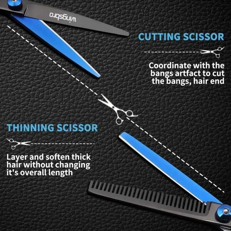 Hairdressing Scissors Set 6 Inch Hair Cutting Scissors Thinning Shears Hair Cutting Styling Accessories Tools Kit For Barber W250716