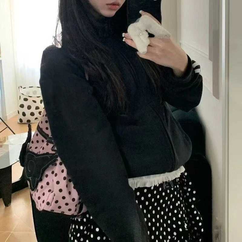 Korean All Match Streetwear Wings Womens Handbags Vintage Dots Grunge Backpacks Casual Y2k Shoulder Crossbody Bags