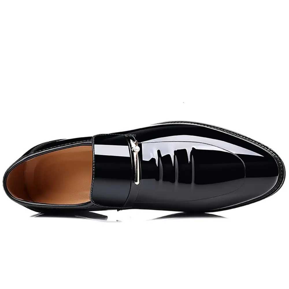 Mens Dress Shoes Formal Business Oxford High Gloss Patent Slip-On Loafers Comfortable Casual Driving Boat Shoes For Men Y250715