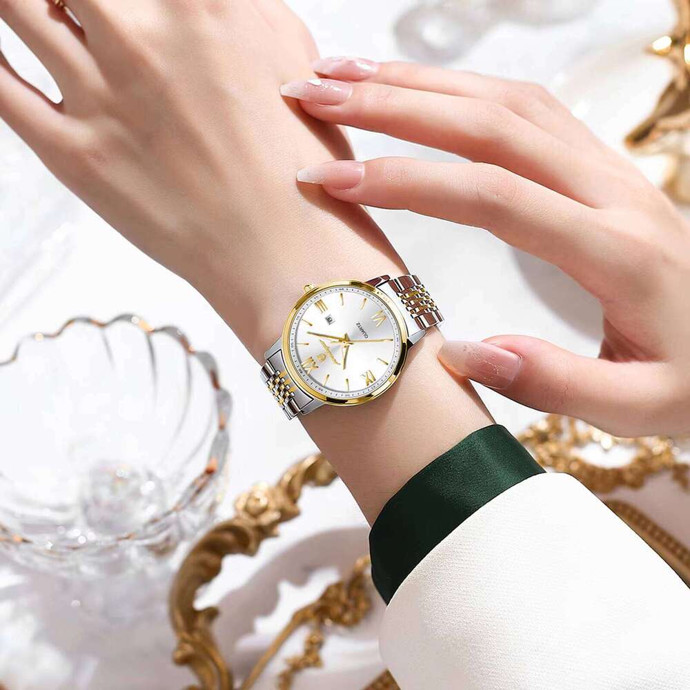 DHwatches Luxury Women's Watch - 50M Waterproof Ultra-Thin Stainless Steel Quartz Wristwatch with Date & Luminous (Model 716)