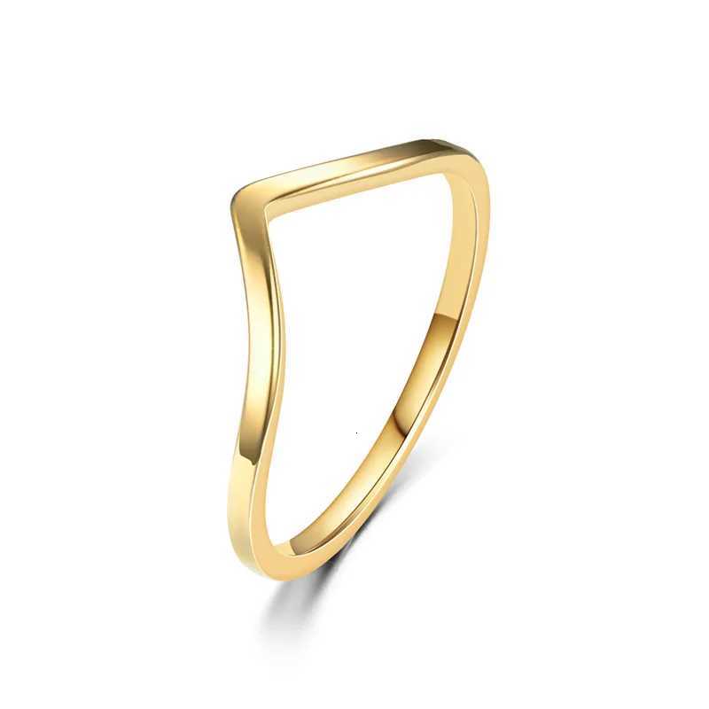 Minimalist Irregular Chevron V Ring Thin Stainless Steel Stackable Rings for Women Fashion Jewelry Engagement Wedding Band Gifts S250716