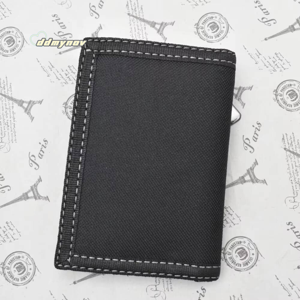Touch Fastener Mens Short Wallet Fashion Leisure Multi-position 3 Fold Purse Durable Black Male Coin Pocket Daily Use ddmynov