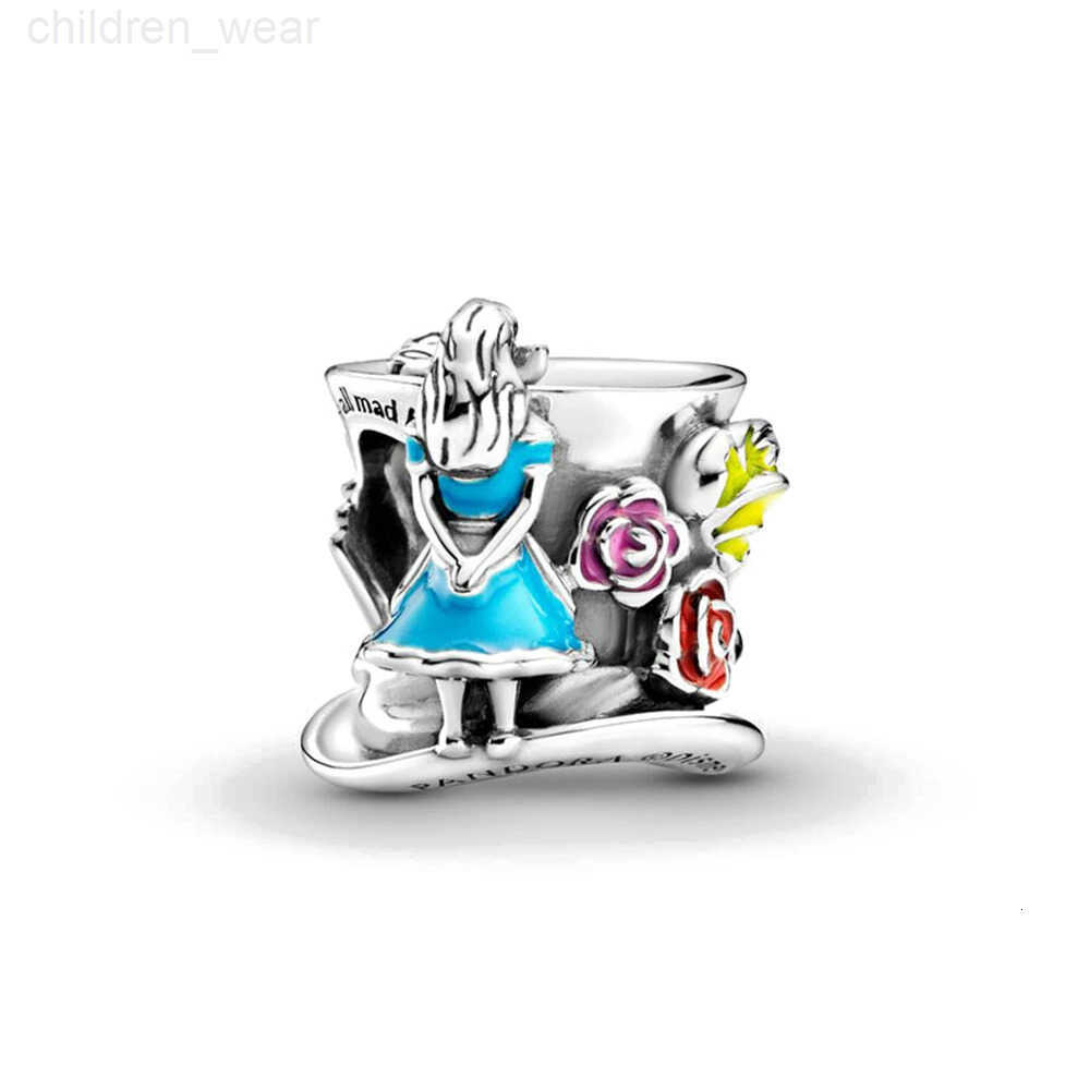 Disney 925 Sterling Silver Alice In Wonderland Cat Charm of ley 925 Chain Beaded Fits Original Bracelet DIY Ladies Jewelry W20250716