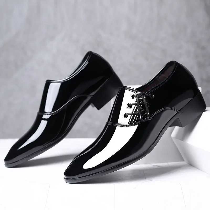 Dress Shoes Men Oxford Patent Leather Mens Dress Shoes Business Shoes Men Oxford Leather Formal Business Shoes for Men 89 Y250715