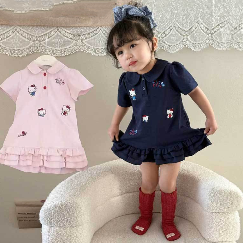 Princess dress cartoon printed dress beach dress little girl dress birthday outfit dress children's designer clothing princess designer summer cl