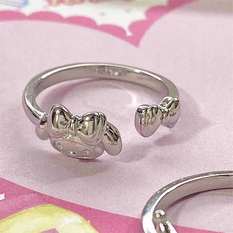 Sanrio Kawaii Sanrio Kuromi Adjustable Rings My Melody Jewelry Accessories Silver Color Charms Men Women Jewelry Accessories Cute w250716