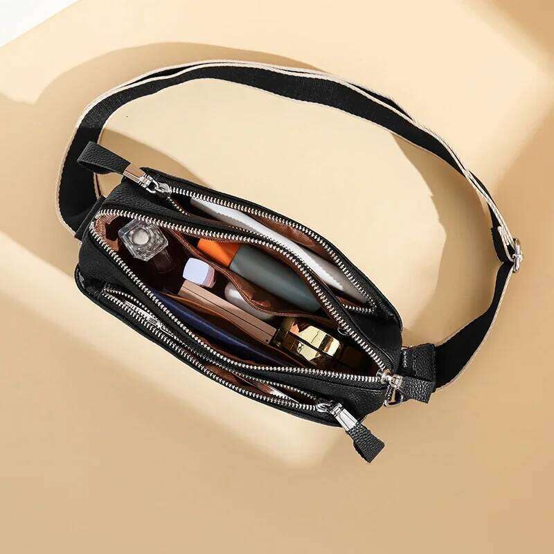 High Quality Cow Handbag Multilayer Women Genuine Leather Shoulder Crossbody Bag Female New Ladies Tote Sac