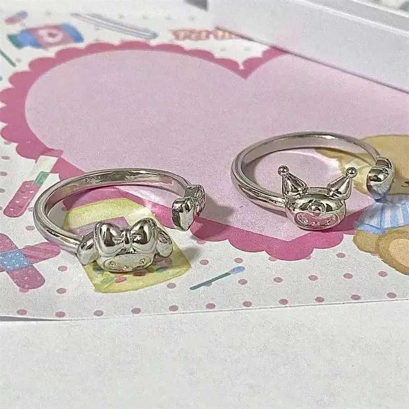 Sanrio Kawaii Sanrio Kuromi Adjustable Rings My Melody Jewelry Accessories Silver Color Charms Men Women Jewelry Accessories Cute w250716