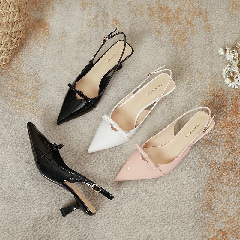 2025 free shipping new flats designer shoe women dress Summer lady pointed-toe stiletto shoes