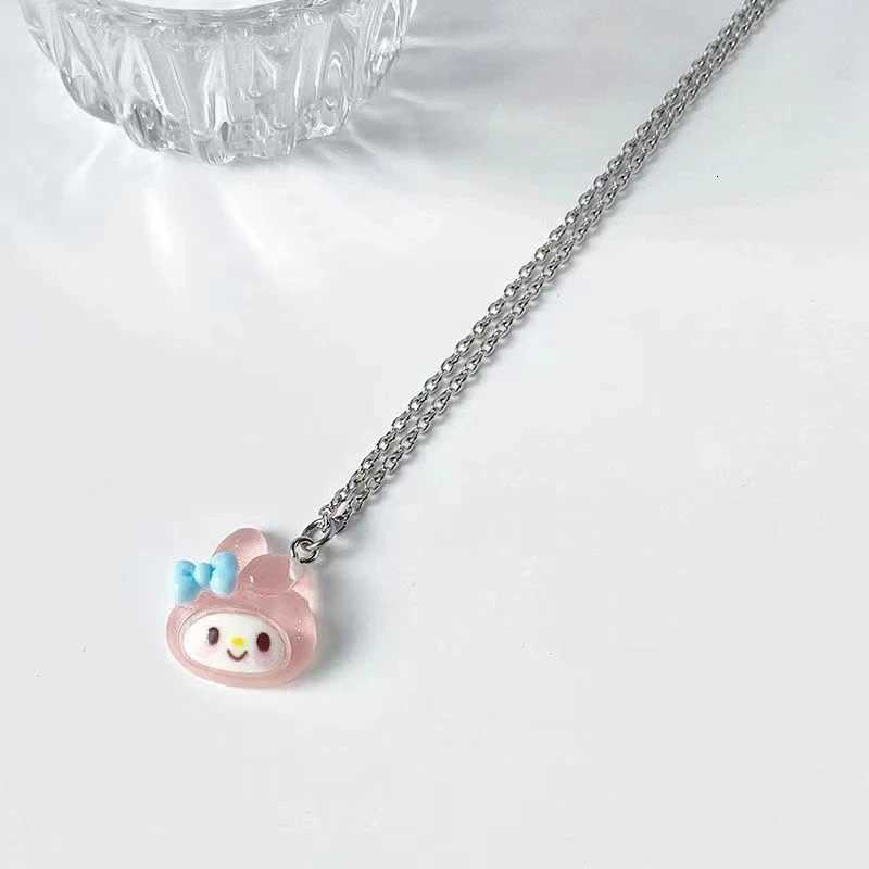 Sanrio Kawaii Cinnamoroll Melody Kuromi Necklace Clavicle Chain Adjustable Pendant Accessories Girls Toy Gift w250716