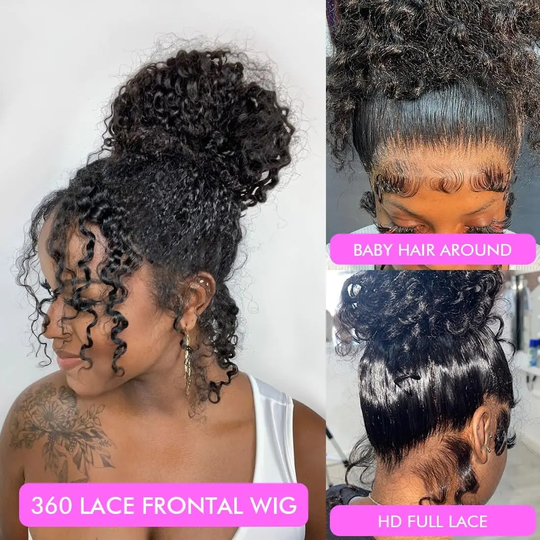 Natural Black Soft 26 Long Kinky Curly 180 Density 13x4 Lace Front Wig For Women Baby Hair Heat Resistant Preplucked Glueless Synthetic Wig