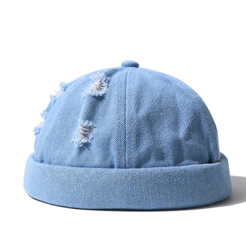 DYLAOPAN Men Street Casual Docker Sailor Biker Hat Loop Beanie Brimless Cap Fashion Unisex Pumpkin Vintage Navy Beanies 250715
