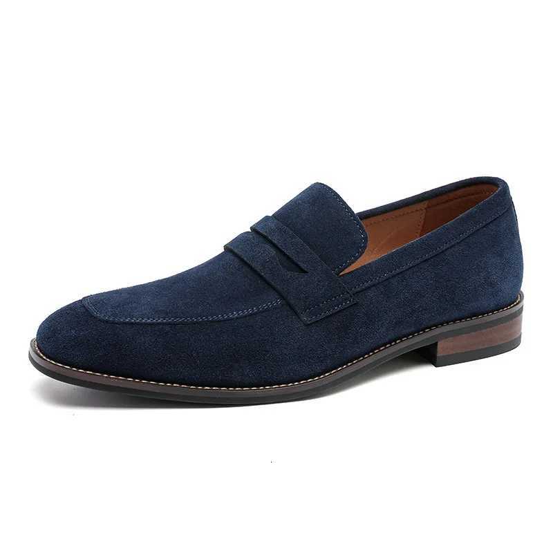 Mens Casual Shoes Cow Suede Genuine Leather Men Classic British Style Loafers Moccasins Mens Light Comfortable Driving Flats W250716